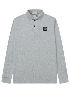 Stone Island Gray Long Sleeve Polo Shirt
